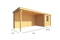 Warentuin collection Blokhut, tuinhuisje met overkapping Els-Fleur 650 cm bij 200 cm diep lessenaarsdak 9
