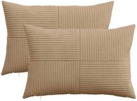 vidaXL Kussensloop 2 stuks ALMELO Bruin 30 x 50 cm corduroy
