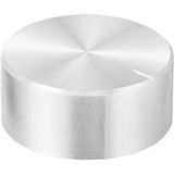 TRU COMPONENTS TC-11696496 Draaiknop Met knopmarkering Zilver (Ø x h) 30 mm x 13 mm Aluminium, Plastic 1 stuk(s)