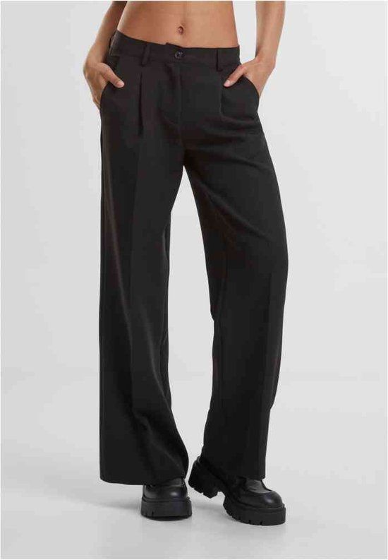 Urban Classics Wide Leg Broek - Zwart - Maat W34