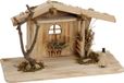 G. Wurm crèche de Noël - sans figurines - L19 x L41 x H22 cm - bois/mousse