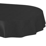 ANRO Tafelkleed Effen linnenlook Antraciet Ovaal 160x140cm Rechte rand Afwasbaar Waterafstotend