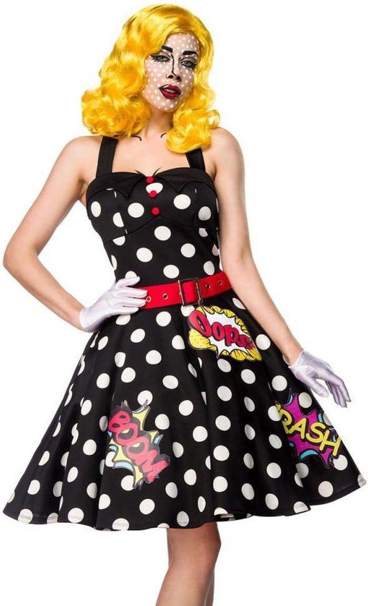 Mask Paradise Pop Art Girl Kostuum - Zwart - XL