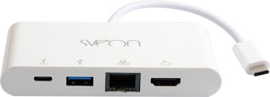 Sveon SCT504 laptop dock & poortreplicator USB 3.2 Gen 1 (3.1 Gen 1) Type-C Wit