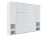 CONCEPTION PRO Lit mural escamotable 160x200 cm blanc mat (vertical) avec armoires