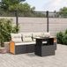 Prolenta Maison Exclusive - Tuinset voor in de tuin, bestaande uit 5 delen met kussens, zwart, gemaakt van polyrotan