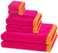 Cawö Lifestyle Splash Set de serviettes 8 pièces Rose/Mandarine
