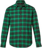 JP 1880 Chemise à carreaux pour hommes Manches longues Col Kent Coupe moderne Vert palmier Taille XXL