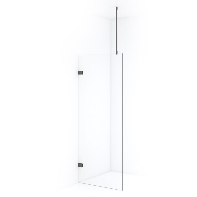 Maxaro Inloopdouche Diamond 80cm 8mm Helder Veiligheidsglas Zwart Metaal