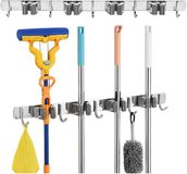 Maclean - Wandhouder - Wandrek voor tuingereedschap en dweilen - met haken, max. belasting 20 kg, breedte 49 cm, MC-184