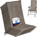 Beautissu Loft HL Set de coussins de chaise 6x dossier haut 120x50 cm taupe coussin de jardin résistant aux UV