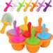 Unyqoos® moules à glace en silicone (7 pièces) – moule à bâtonnets glacés réutilisable et de qualité alimentaire avec 7 bâtonnets colorés, bleu, crème glacée maison pour enfants