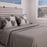 PETTI Artigiani Italiani - Beddengoedset voor tweepersoonsbed, lakens, harten, zwart-wit, tweepersoonsbed, bedrukt op kussenslopen, 100% gemaakt in Italië