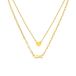 Lucardi Dames Stalen goldplated ketting met een hartje en love