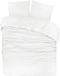 DoubleDry Dekbedovertrek Flanel 100% Coton Doux - Lit simple 140x200/220 cm + 1 Taie d'oreiller - Respirant & Hypoallergénique - Blanc