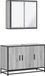 Ensemble de meubles de salle de bain 2 pièces bois gris chêne sonoma