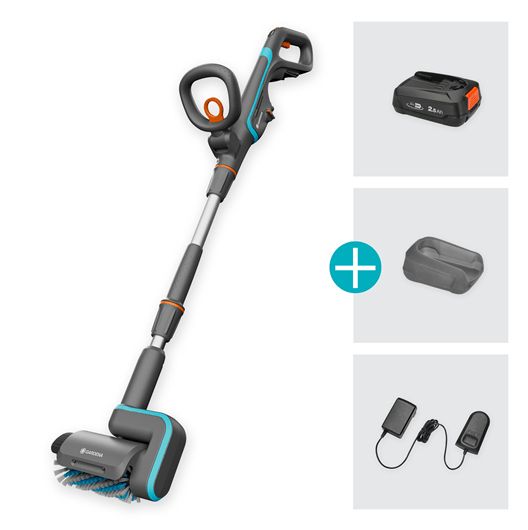 GARDENA Accu-multireiniger AquaBrush Patio 18V P4A - gebruiksklare set