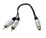 SYSTEM-S Y RCA-kabel 25 cm 1-polige bus naar 2X male audio in zwart