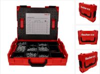 fischer L-Boxx PowerFast II, 1.800 PowerFast II spaanplaatschroeven in 11 afmetingen met volledige en gedeeltelijke schroefdraad, voor een snelle en flexibele verwerking, incl. ProfiBit Set