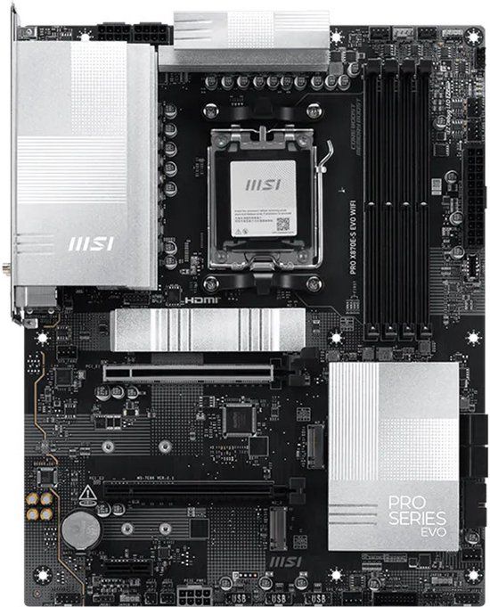 MSI PRO X870E-S EVO WIFI moederbord AMD X870E Socket AM5 ATX