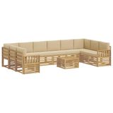 vidaXL Buiten bank set 8 st Wit en Beige Polyester