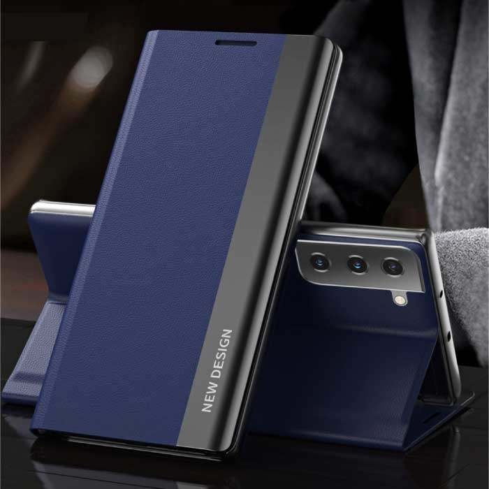 NEW DESIGN NEW DESIGN Xiaomi Redmi Note 10 Pro Magnetische Flip Case - Luxe Hoesje Cover Blauw