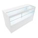 Verkooptoonbank C1500 led-winkelbalie - wit - 150 cm - 3-laags met schuifdeuren