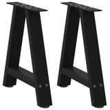 VidaXL Salontafelpoten 2 stuks A-vormig 38x43 cm Metaal Zwart
