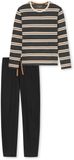 Schiesser katoenen heren pyjama lange mouw - Zwart - Casual Nightwear - 52