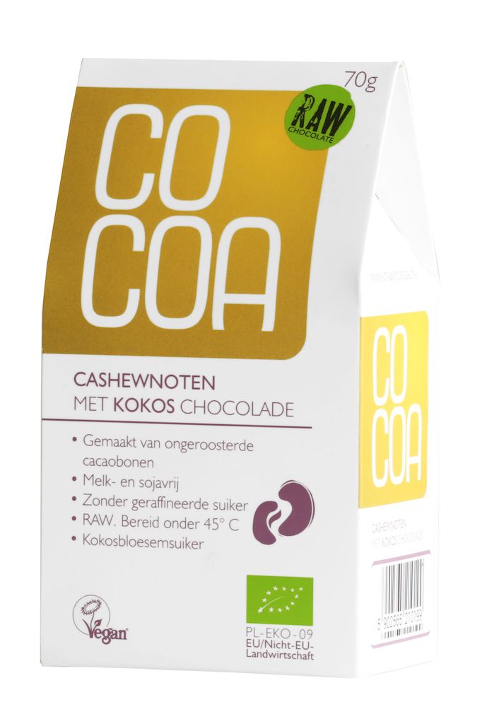 Cocoa Cashewnoten met Kokos Chocolade RAW - 5902565210199