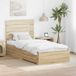 vidaXL Bedframe Sonoma Eiken en Zilver 75 x 190 cm Bewerkt hout