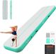 VEVOR Tapis de gymnastique gonflable 400x100x20 cm Airtrack tapis de gymnastique pour entraînement, compétitions et yoga, avec surface antidérapante, pompe à air électrique 600W, patch de réparation, embouts et sac, vert menthe