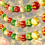 Merkloos / Sans marque Kerstverlichting Led-bol lichtsnoer 300 cm - Kerstverlichting waterdicht voor Kerstmis - Kerstdecoratie bollichtketting - Kerstbouw