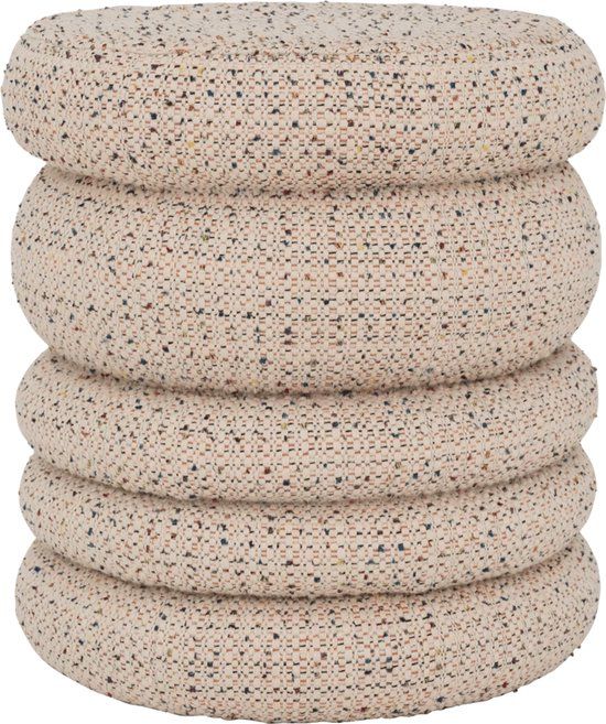 Urban Nature Culture Pouf Cinco, multicolor, katoen, rond, 39x39x43 cm