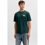 JACK & JONES regular fit T-shirt met logo - donkergroen