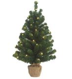 Burlap Burlap arbre de table 60 cm Table Tree 24LED blanc chaud Holiday Tree