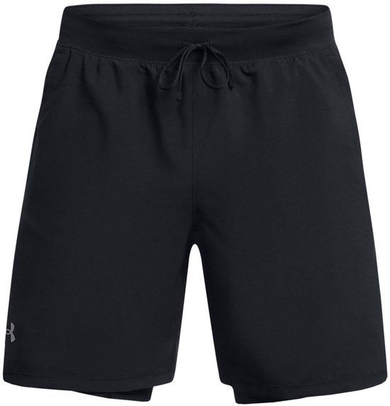 Under Armour UA LAUNCH 7'' 2-IN-1 SHORTS-BLK Heren Sportbroek - Zwart - L