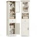VASAGLE LIRY Collection Badkamerkast, landelijke stijl, slanke opbergkast, open vakken, 1 lade, met deuren, rustiek wit en honingbruin, 31,5 x 40 x 171 cm BBK760W101