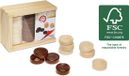Cayro - Damschijven - 24 Stuks - Zwart Wit - In Houten Opbergbox