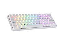 Ranked N60 Nova 60% | Heet Verwisselbaar Mechanisch Gamingtoetsenbord | 62 Toetsen Multi Color RGB LED Backlit voor PC/Mac | QWERTZ ISO DE Duitse (Wit, Gateron Pro Brown)