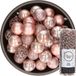 Decoris Boules de Noël - 37x pièces - 6 cm - incl. guirlande de perles - rose clair - plastique