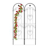 Merkloos / Sans marque Relaxdays plantensteun set van 2 - 180 x 50 cm - steeksysteem - klimplantenrek vrijstaand - ijzer - zwart