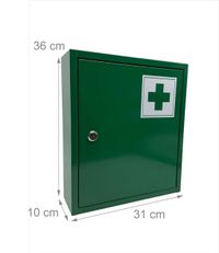 Relaxdays Armoire à pharmacie - 3 compartiments - 36 x 31 x 10 cm - vert