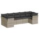 vidaXL 7-delige Loungeset met kussens, polyrattan, lichtgrijs