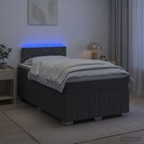 vidaXL Boxspringbed met matras, donkergrijs, 120 x 200 cm