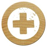 Woodies Mini Stempel Kruis ø 15 mm, Hout, Bruin, 5 x 5 x 5 cm