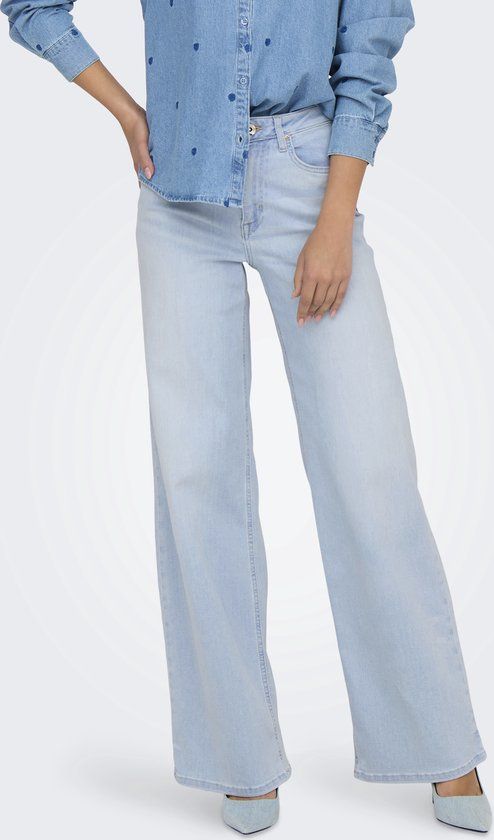 Only Madison Blush Wide Jeans Dames - Maat L X L34 - lichtblauw