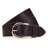 b.belt Riem Leer - Jongens - 90 cm - dunkelbraun