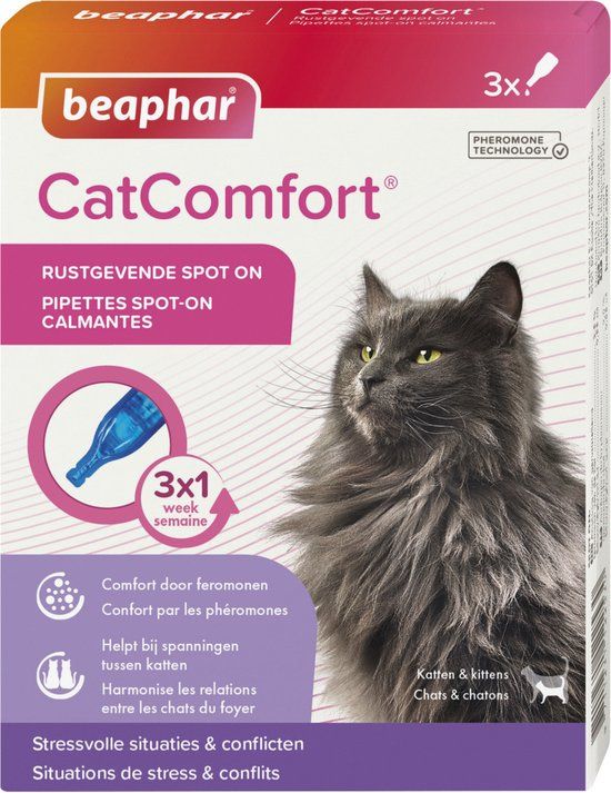Beaphar CatComfort Spot On - Anti-stressmiddel voor Katten - 3 x 3ml