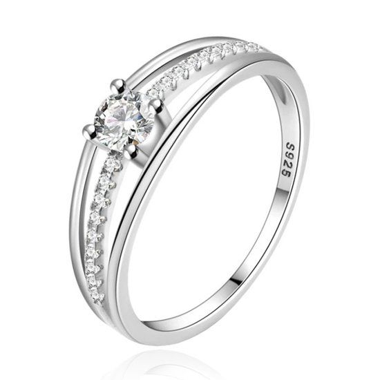 Elenza AMS Elenza .925 Zilveren Ring met Vierkante Baguette Zirkonia-16mm